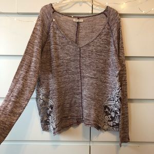 Maroon Lacy Top